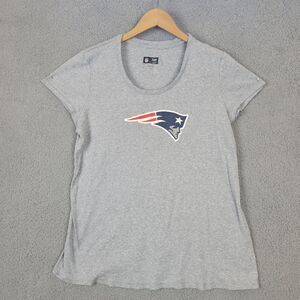 NFL Team Apparel Womens XL New England Patriots Tee Shirt Graphic Gray